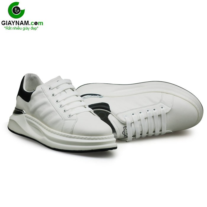 Giày thể thao nam trắng đế cao; GC22602T2